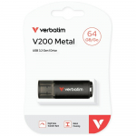 USB m&auml;lupulk Verbatim V200 30211, must v., 64 GB