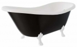 Vann, teisaldatav Besco Otylia B&W, 170 cm x 77 cm x 68.5 cm, ovaalne, valge/must