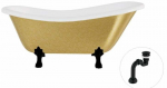Vann, teisaldatav Besco Otylia Glam, 160 cm x 77 cm x 69.5 cm, ovaalne, kuldne/must