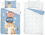 Laste voodipesukomplekt Kittens PPG-162, sinine v./valge v./pruunikas v., 100 x 135 cm