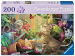Pusle Ravensburger Feel Well & Puzzle Playful Cats, 29.2 cm x 42.5 cm, 200 tk, mitmev&auml;rviline