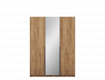 Riidekapp ADRK Alera III, must v./artisan oak, 58 cm x 148 cm x 204 cm, peegliga