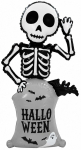 Fooliumist &otilde;hupall erikujuga Halloween Skeleton, valge v./must v.