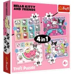 Pusle 4in1 Trefl Hello Kitty And Friends Sanrio 34702, 20.5 cm x 28.5 cm, 207 tk, mitmev&auml;rviline
