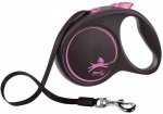 Automaatne jalutusrihm Flexi Black Design, roosa v., L 5m