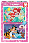 Pusle 2in1 Educa Ariel + Jasmine 18213, 20 cm x 28 cm, 96 tk, mitmev&auml;rviline