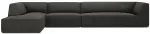 Nurgadiivan Micadoni Home Ruby 5 Seats, must v./tumehall v., vasak, 366 x 180 cm x 69 cm