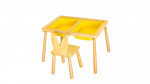 M&auml;ngulaud Kalune Design Table and Chairs, 52 cm, kollane