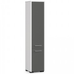 Eraldi seisev vannitoakapp Akord Fin 30 2D, valge v./hall v., 30 cm x 30 cm x 140 cm