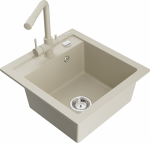 K&ouml;&ouml;givalamu koos kraaniga Mexen Vito Duero, vaik/graniit, 52 cm x 49 cm x 21 cm, h&otilde;be/kroom/pruunikas