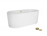 Vann, teisaldatav Besco Victoria, 160 cm x 75 cm x 63.5 cm, ovaalne, valge