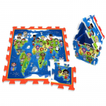 Matt beebidele - pusle Stamp World Map, 31 cm x 31 cm, 9 tk, mitmev&auml;rviline