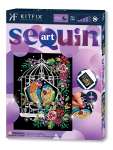 Kaunistuskomplekt, papagoid Kitfix Sequin Art Purple Birdcage, mitmev&auml;rviline