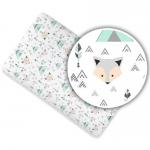 Voodilina Ankras Fox, valge/mint, 60 x 120 cm, kummiga