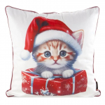 J&otilde;ulu dekoratiivne padjakate PSWA-306, valge/punane, 45 cm x 45 cm