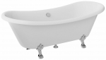 Vann, teisaldatav Besco Amelia, 190 cm x 77 cm x 69 cm, ovaalne, valge/kroom