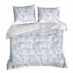 Voodipesukomplekt Premium PT-282, valge v./hall v., 70 x 80 cm, 160 x 200 cm, 3 os.