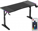 Arvutilaud reguleeritava k&otilde;rgusega Huzaro Hero 3.6 RGB, 140 cm x 60 cm, 56 - 79 cm, must v.