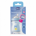 Lutipudel Chicco NaturalFeeling, 250 ml, 2 kuud, sinine v.