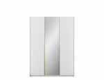 Riidekapp ADRK Alera III, kuld v./valge v., 58 cm x 148 cm x 204 cm, peegliga