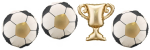 &Otilde;hupallide komplekt erikujuga PartyDeco Trophy With Balls, kuldne v./valge v./must v., 4 tk