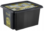 Kaanega hoiukarp, esemete hoidmiseks Keeeper Karolina Minions Mosaic, 15 l, must v., 38 x 29.5 x 20.5 cm