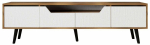 TV-kapp Kalune Design Roma, valge v./p&auml;hklipuu v., 29.8 cm x 180 cm x 48 cm