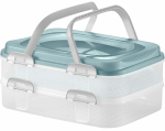 Tordi transpordikast Domotti Dolce, 40 cm x 18 cm, 30 cm, Valge v./Roheline v.