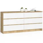 Kummut Akord Furniture Factory K160 CLP PK, valge v./artisan oak v., 40 cm x 160 cm x 77 cm