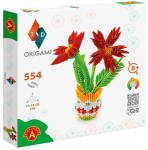 Paberkujukeste valmistamise komplekt Alexander 3D Origami Flowers, valge v./punane v./roheline v.