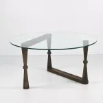 Kohvilaud Kalune Design Yuvarlak S301, p&auml;hklipuu v., 80 cm x 80 cm x 41 cm