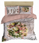 Voodipesukomplekt Mijolnir 178PRL1148, kollane v./roosa v./hall v., 50 x 70 cm, 160 x 220 cm