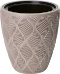 Lillepott Form Plastic Flow, plastik, 30 cm x 30 cm, &Oslash; 30 cm, pruun v.