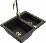 K&ouml;&ouml;givalamu Mexen Carlos 6518581500-75+670200-50+66921-50, graniit, 58 cm x 47 cm x 17.7 cm, metallic black/gold+gold