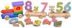 Loendamise m&auml;ng Wood&Joy Math Train, 13 cm, mitmev&auml;rviline