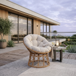 &Otilde;uetool Domoletti, kreemjasvalge/liivakarva pruun v., 94 cm x 82 cm x 93 cm