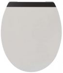 WC-poti prill-laud kaanega Sepio Black Star 203, valge v./must v., 42.5 cm x 37.5 cm