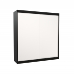Riidekapp ADRK Terecia 200, valge v./must v., 58 cm x 200 cm x 215 cm