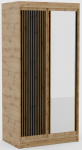 Riidekapp ADRK Delia, must v./pruunikas v., 100 cm x 60 cm x 205 cm, peegliga