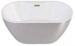 Vann, teisaldatav Besco Navia Glam Silver, 140 cm x 75 cm x 60 cm, ovaalne, kuldne/h&otilde;be