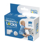 Magnetiline lukk, kapi lukukomplekt Sipo SBS-M4, valge v., 4 tk