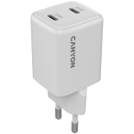 Telefoni laadija Canyon CU35CC, 2 x USB Type-C, 4.35 cm, valge v., 35 W