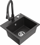 K&ouml;&ouml;givalamu koos kraaniga Mexen Milo, graniit, 43 cm x 41 cm x 17.1 cm, black granite