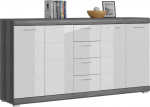 Kummut MC Akcent Scout X06B2905, valge v./hall v., 85 cm x 37 cm x 165 cm