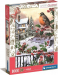 Pusle Clementoni Christmas Robin And Holly Bushes 81501, 70 cm x 50 cm, 1000 tk, mitmev&auml;rviline