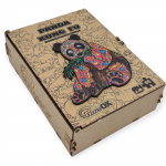 Puidust pusle PuzzleOK Panda, 29.4 cm x 28 cm, 65 tk, mitmev&auml;rviline