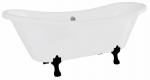 Vann, teisaldatav Besco Amelia, 190 cm x 77 cm x 69 cm, ovaalne, valge/must