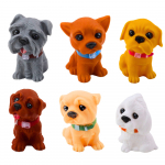 Kujukeste komplekt, koer Cute Puppies, 6 cm, 6 tk, mitmev&auml;rviline