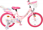 Lisaratastega laste jalgratas, laste Volare Unicorn CB 6BR, roosa, 16"