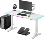 Arvutim&auml;ngulaud reguleeritava k&otilde;rgusega Ultradesk Iron, 132.5 cm x 60.5 cm, 71 - 81 cm, valge v.
